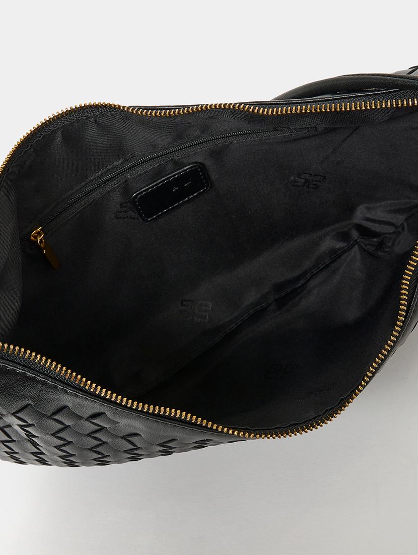 women black pu textured handbag - 21971377 - Standard Image - 2