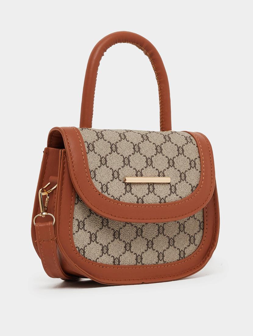 women brown printed sling bag - 21971402 - Standard Image - 2