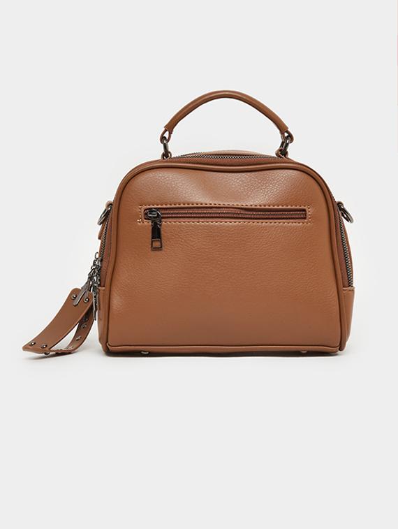 pu brown patch pocket handbag - 21971405 - Standard Image - 2