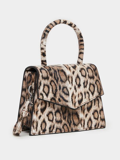 animal print flap closure pu handbag - 21971406 -  Standard Image - 0