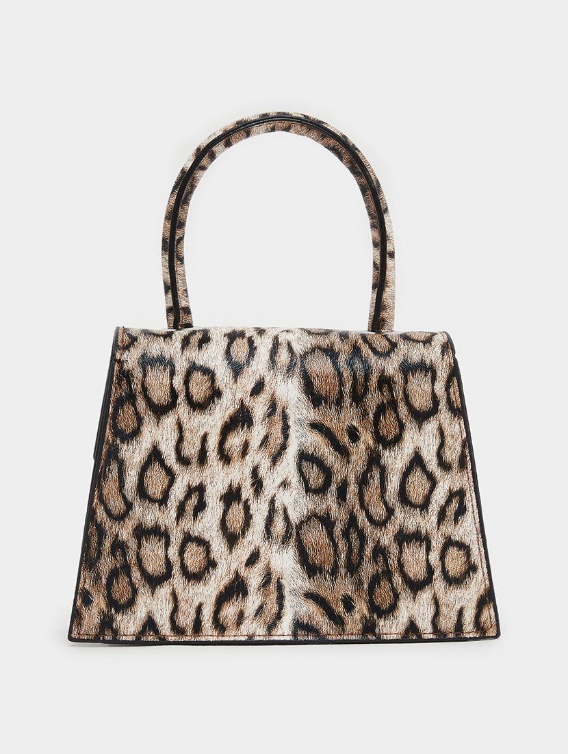 animal print flap closure pu handbag - 21971406 - Standard Image - 2