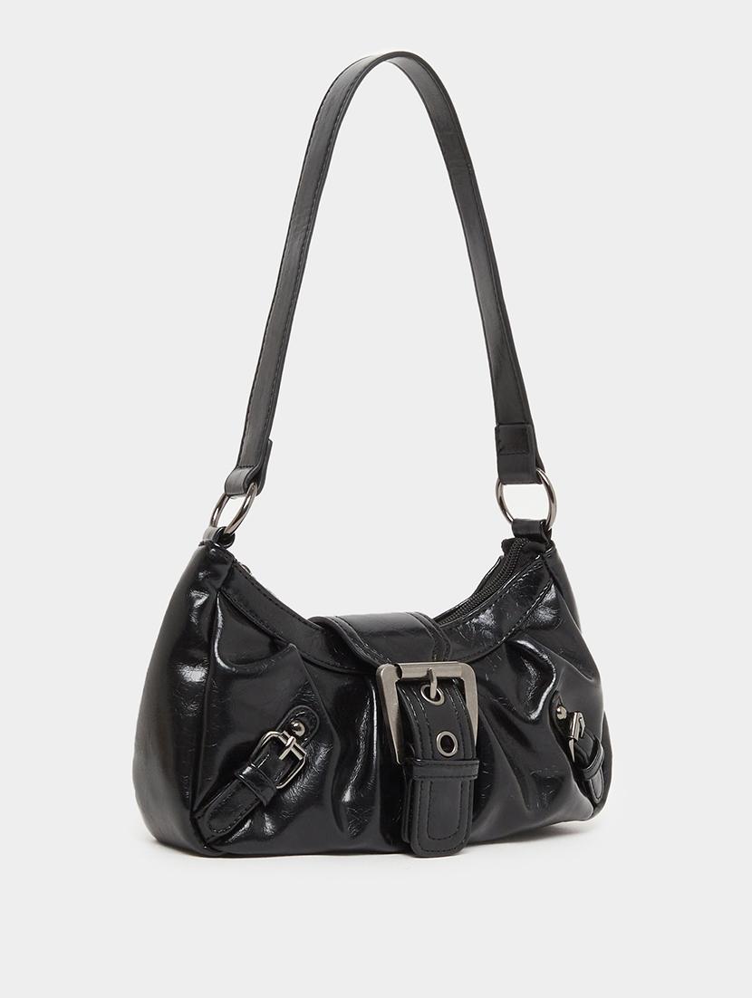 women black pu textured handbag - 21971408 -  Zoom Image - 0