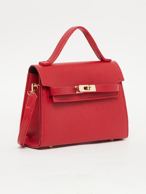 red buckle lock detail handbag - 21971409 -  Standard Image - 0