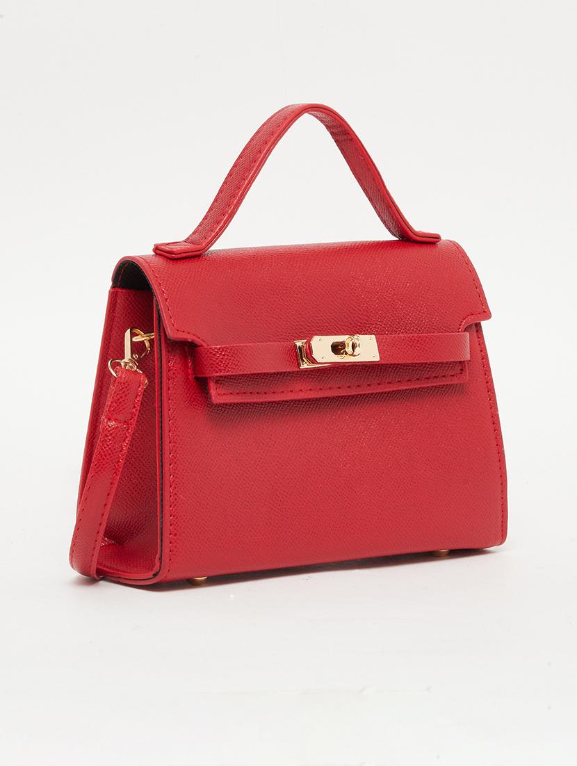 red buckle lock detail handbag - 21971409 -  Zoom Image - 0