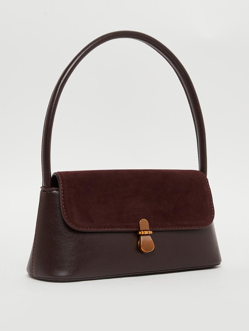 brown color block pu handbag - 21971411 - Zoom Image - 0