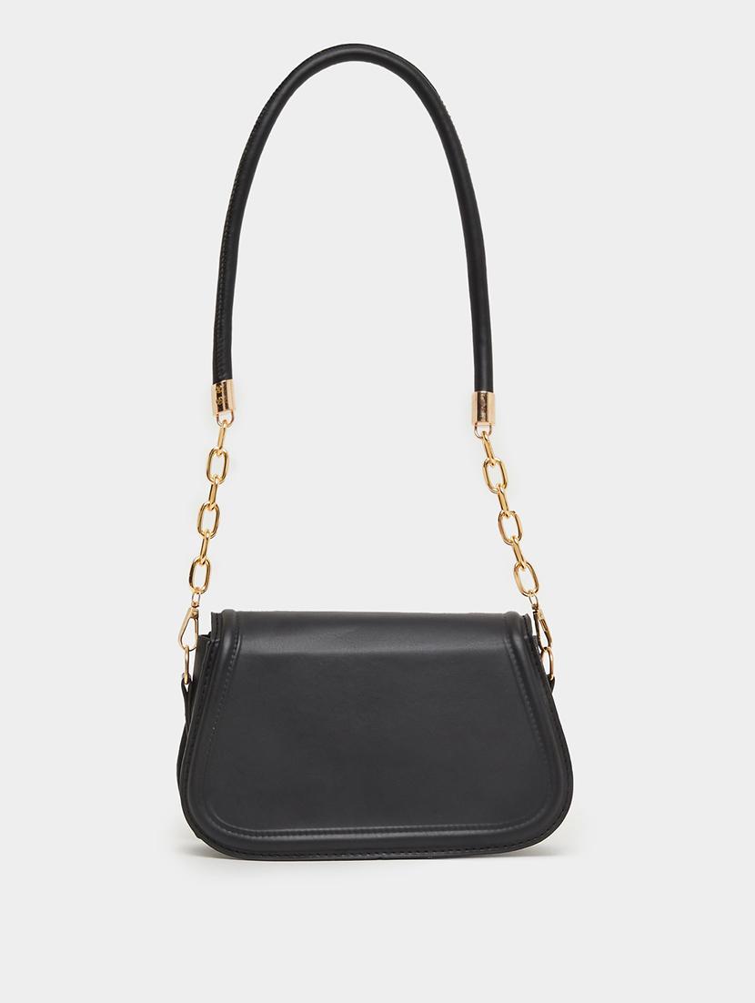 women black pu solid sling bag - 21971415 - Standard Image - 2