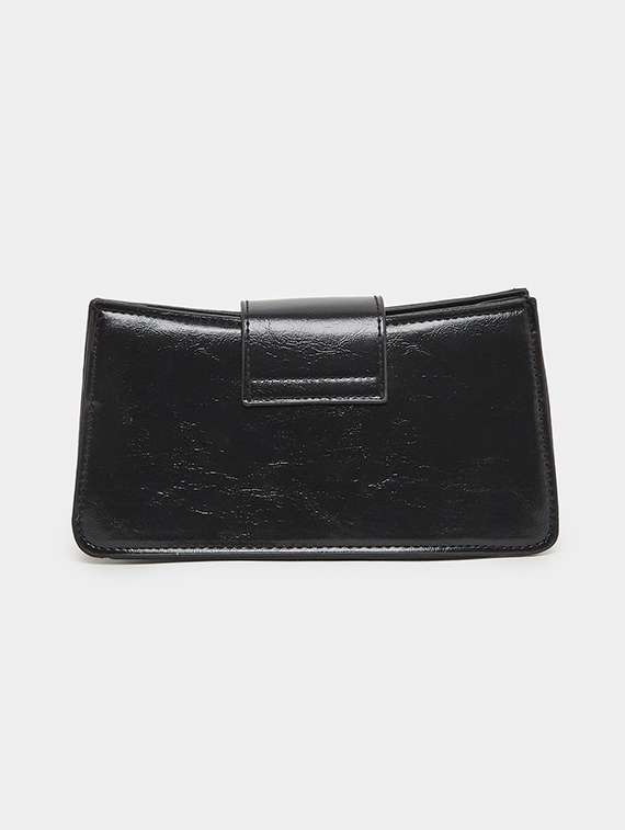 women black pu solid handbag - 21971418 -  Standard Image - 2