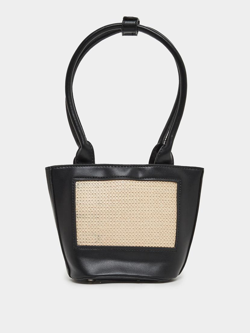 black textured handheld bag women - 21971419 - Standard Image - 2