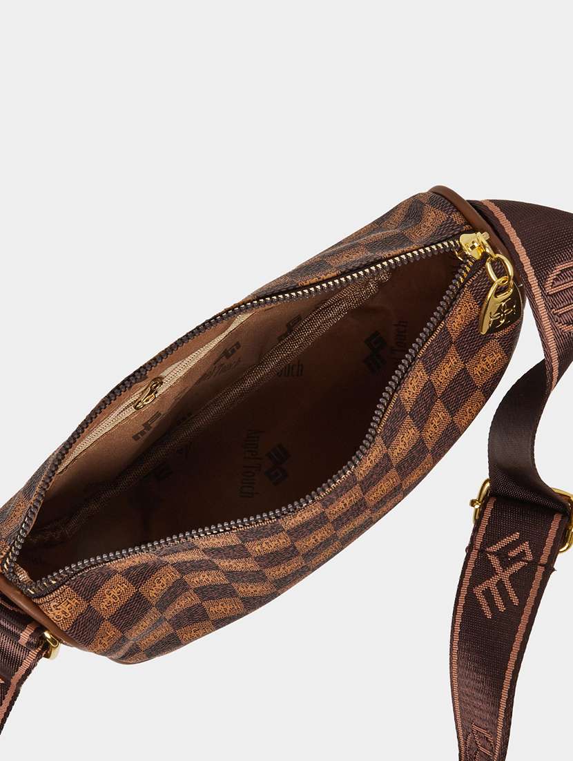 Women Brown Printed Sling Bag