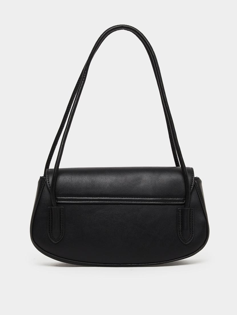 women black pu solid handbag - 21971422 - Standard Image - 2