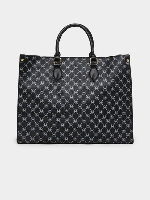 printed black handle handbag geometric pattern - 21971434 - Standard Image - 0