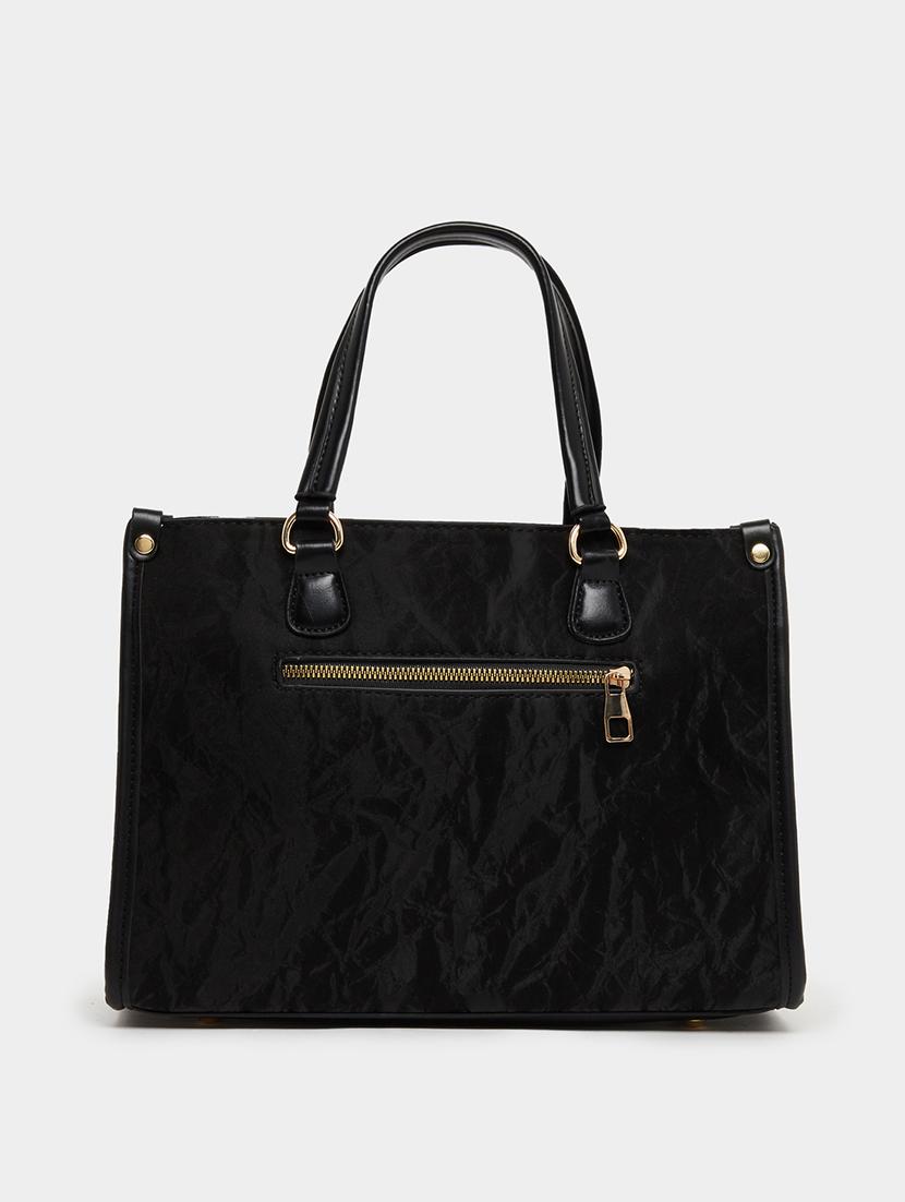 black textured pu leather handbag - 21971438 - Standard Image - 2