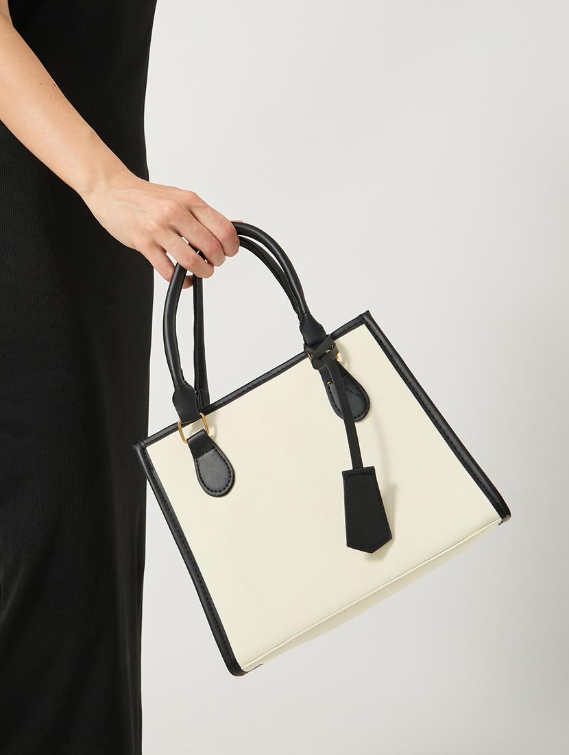 colorblock bag tag pu leather handbag - 21971439 - Standard Image - 2