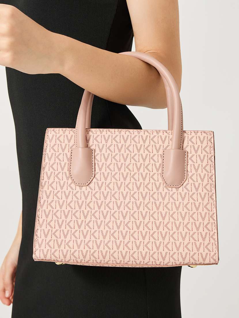 women printed pu handbag with sling khaki - 21971443 - Standard Image - 2