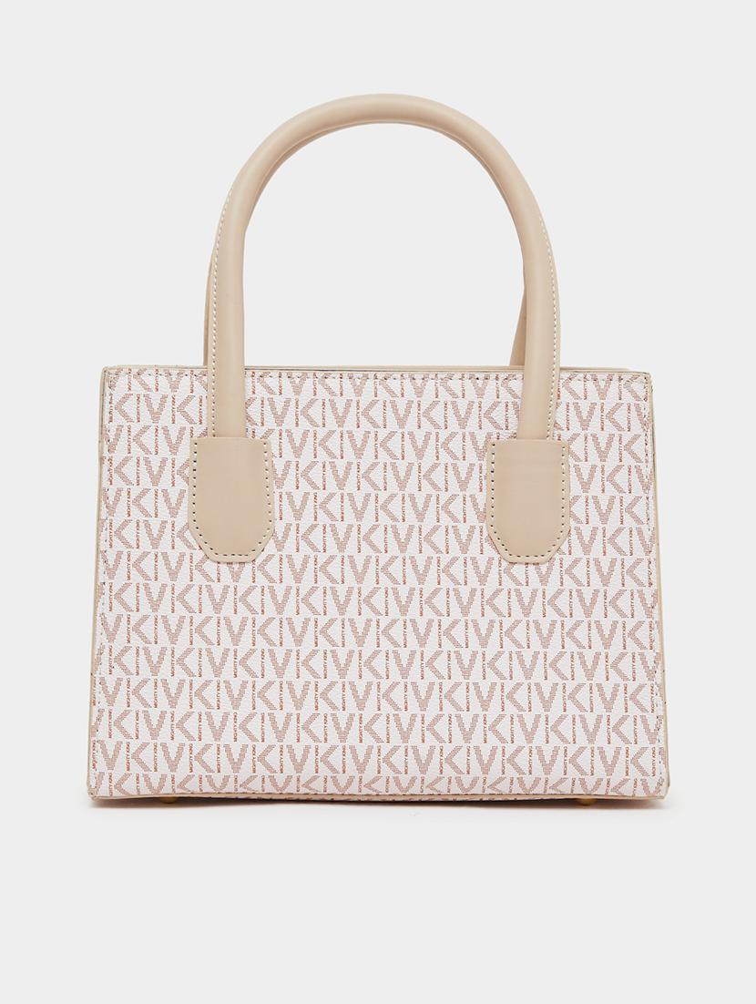 printed beige pu regular handbag - 21971444 - Zoom Image - 0