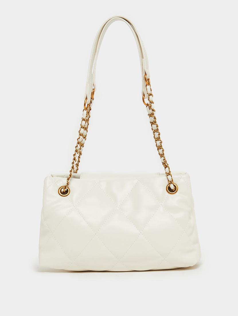 women white pu textured handbag - 21971449 - Standard Image - 2