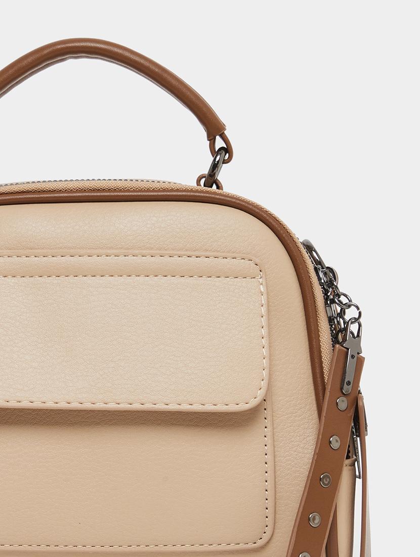 structured handbag with detachable sling strap - 21971451 - Standard Image - 2