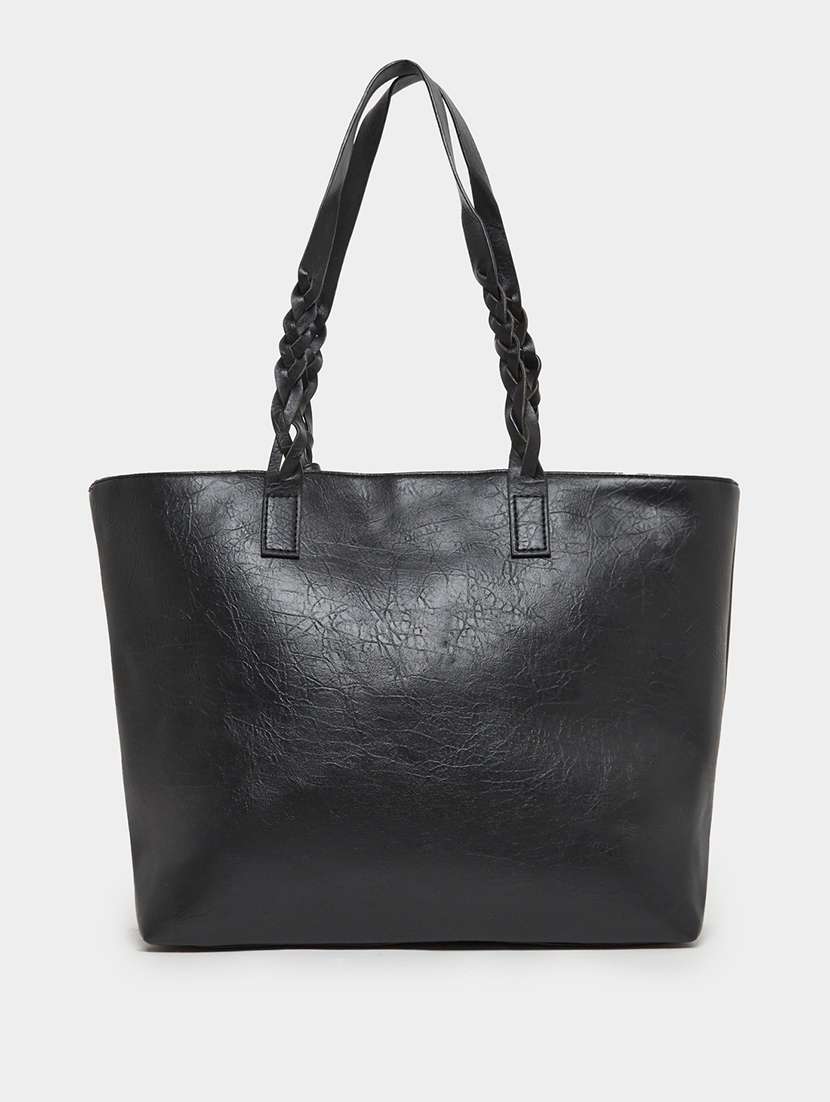 women black textured tote bag with tassels - 21971452 -  Standard Image - 2