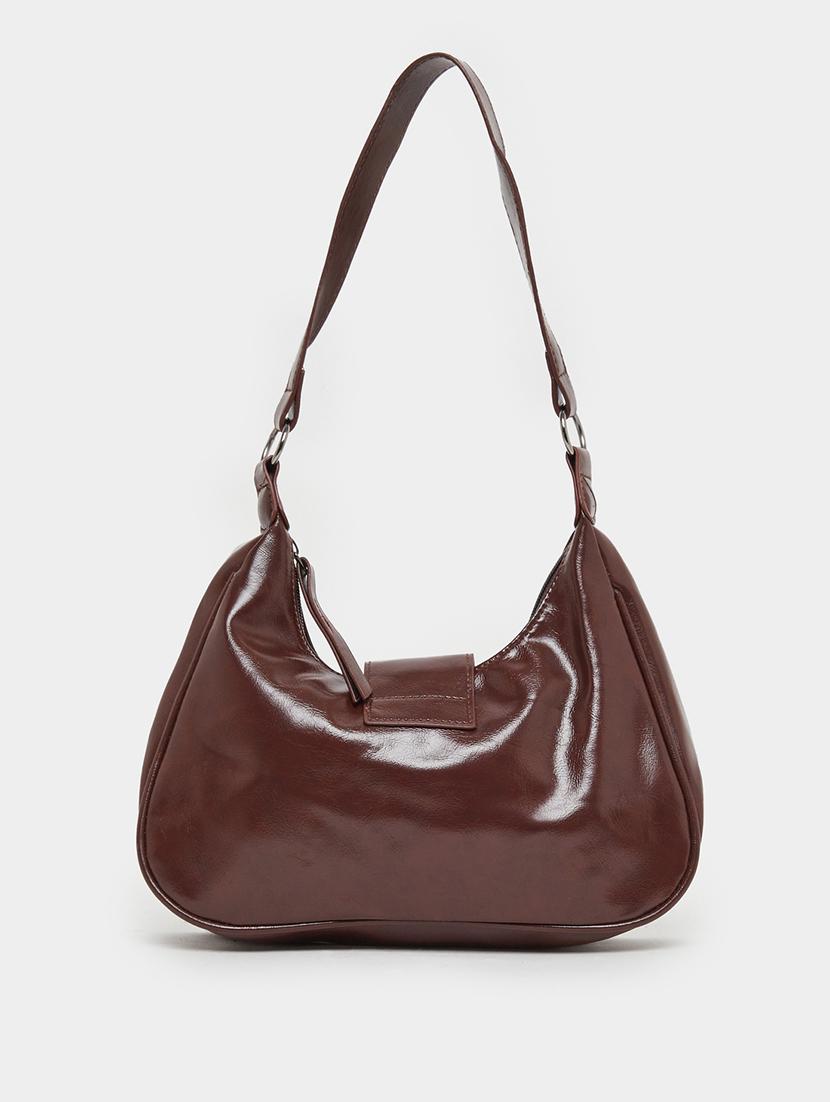 women brown pu textured handbag - 21971454 - Standard Image - 2