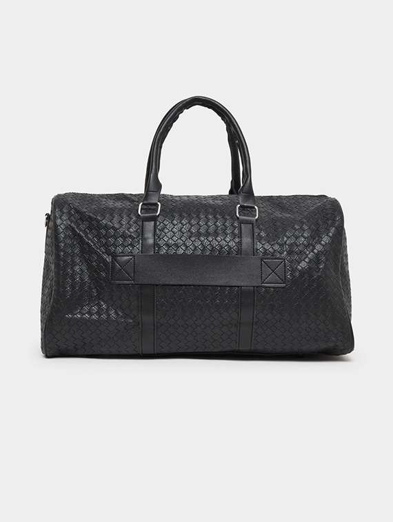 black textured weave pattern duffle bag - 21971460 -  Standard Image - 2