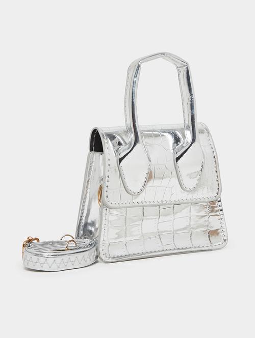 silver miniature textured party handbag - 21971462 -  Standard Image - 0
