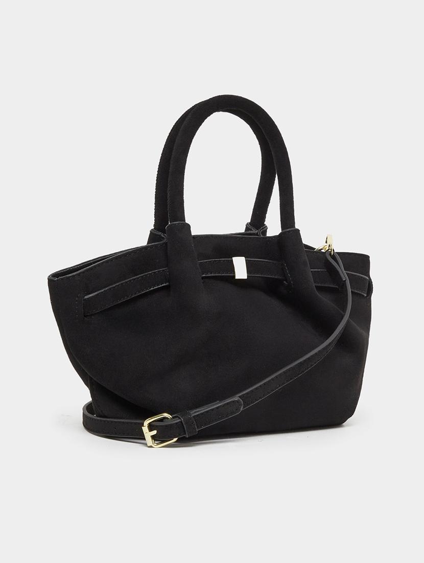 black solid handbag with detachable strap - 21971463 - Zoom Image - 0