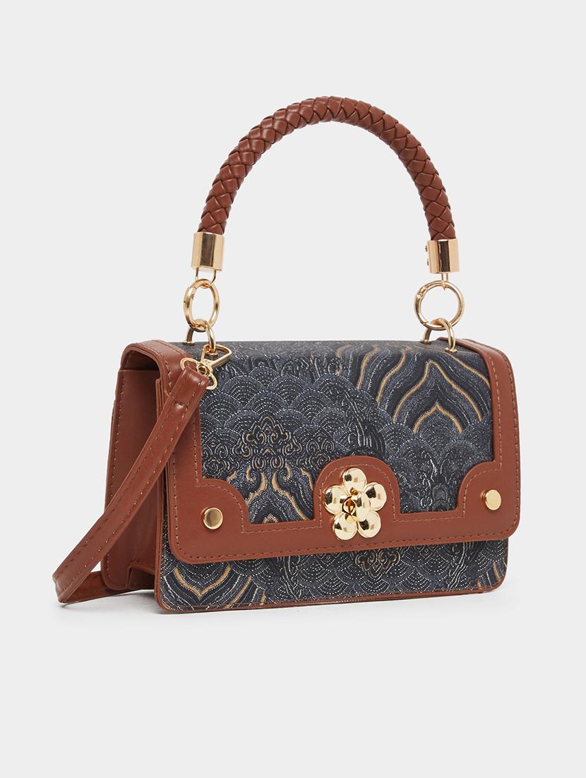 women printed pu structured handbag - 21971465 - Zoom Image - 0