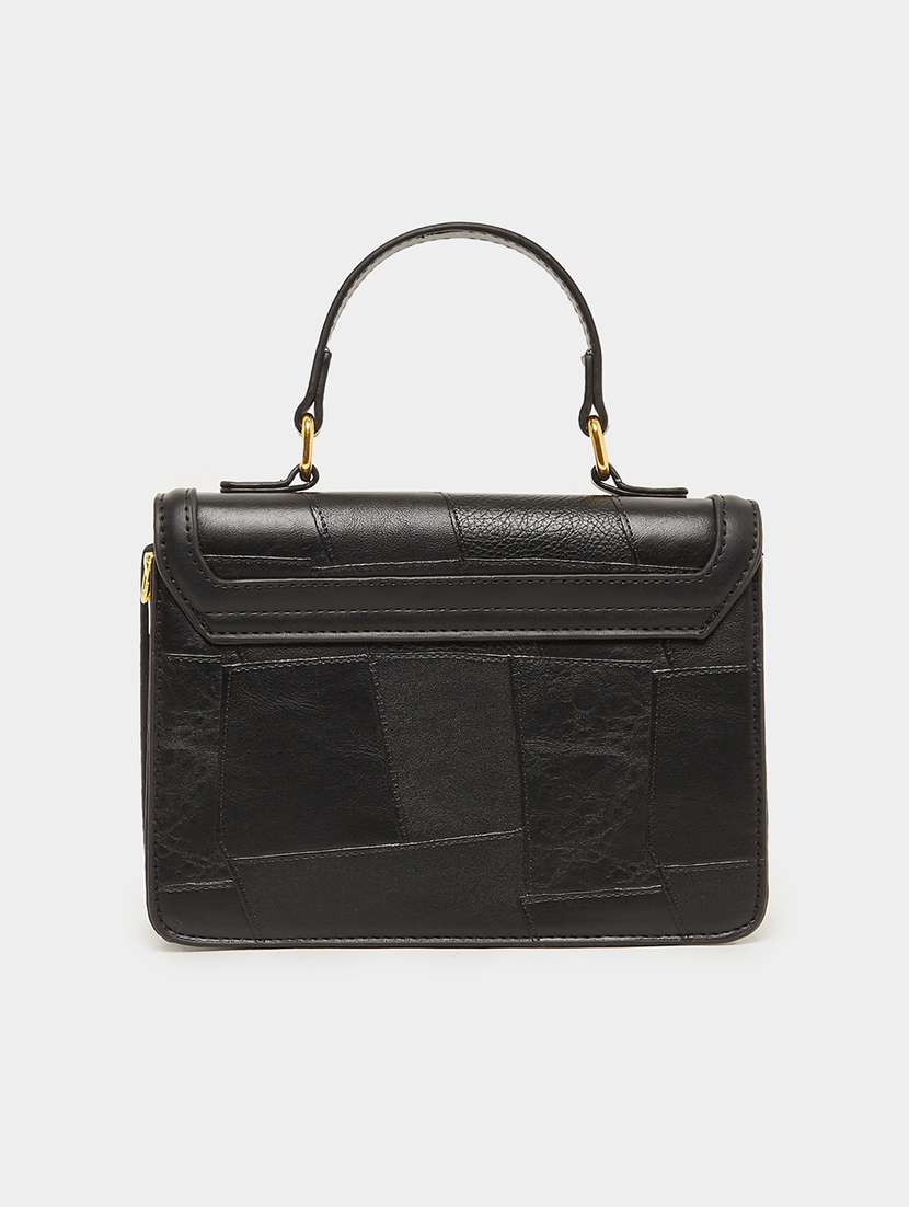 women black pu structured satchel handbag - 21971470 - Standard Image - 2