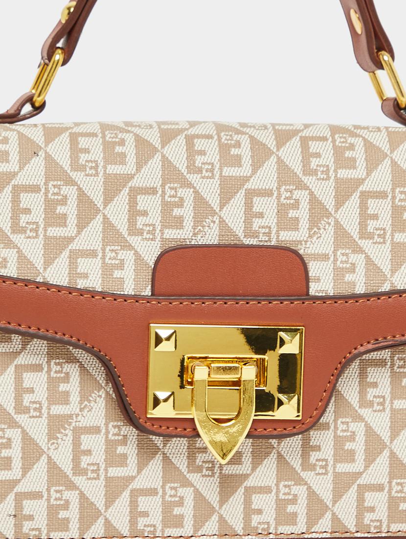 women printed pu leather handbag with sling strap - 21971472 - Standard Image - 2