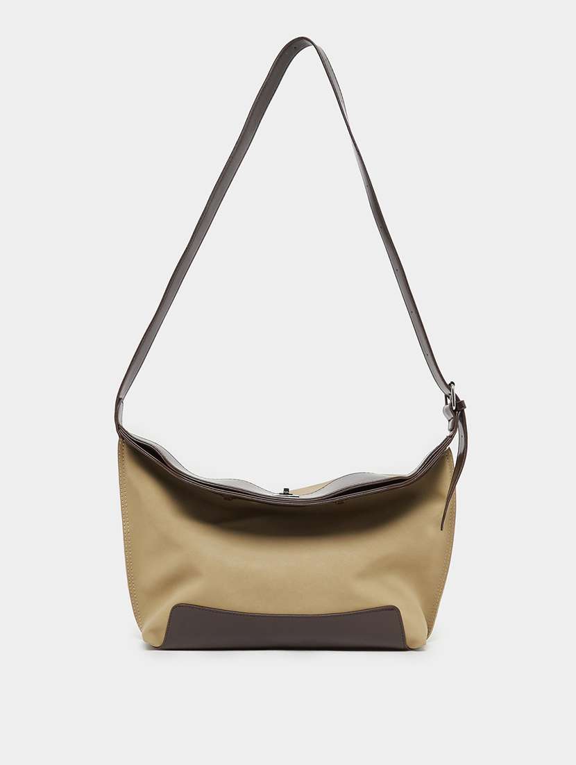 women beige color block hobo bag - 21971474 - Standard Image - 2