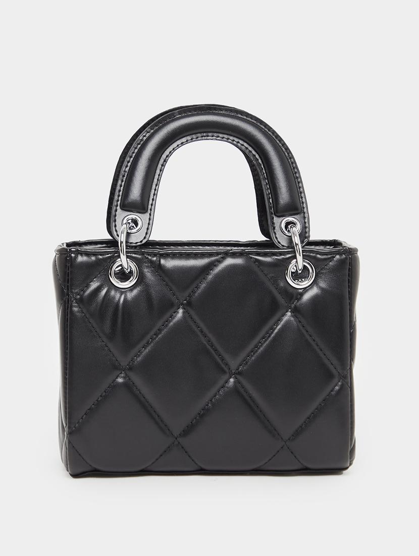 black quilted textured party handbag - 21971475 - Standard Image - 2