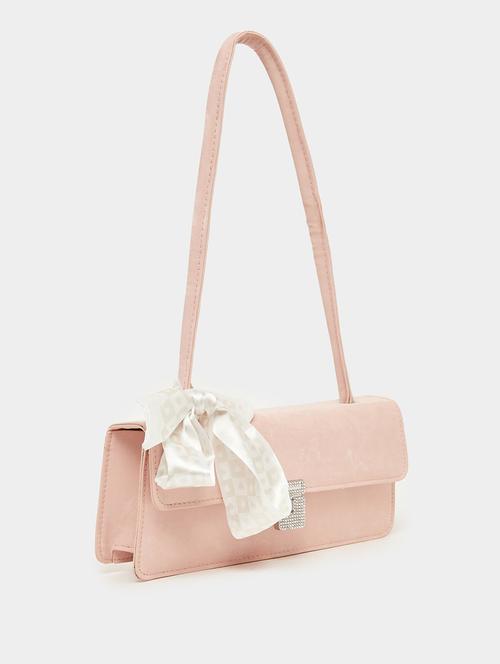 pink handbag with scarf party bag - 21971479 -  Standard Image - 0