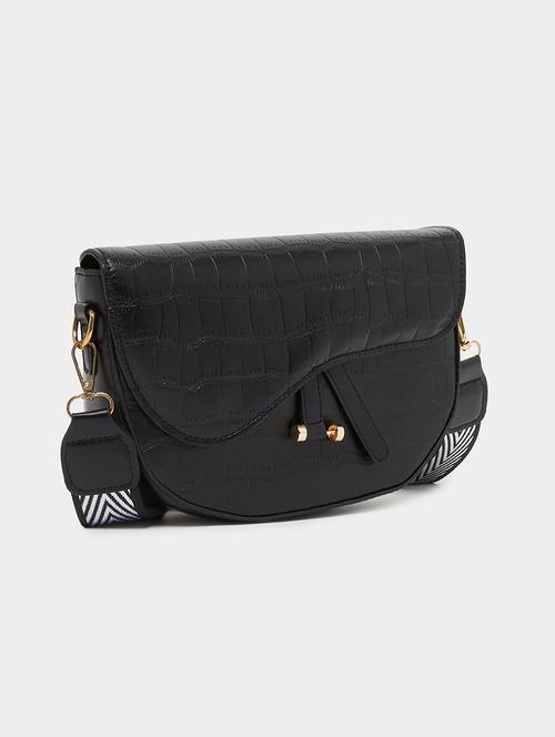 women black textured sling bag - 21971487 - Standard Image - 0