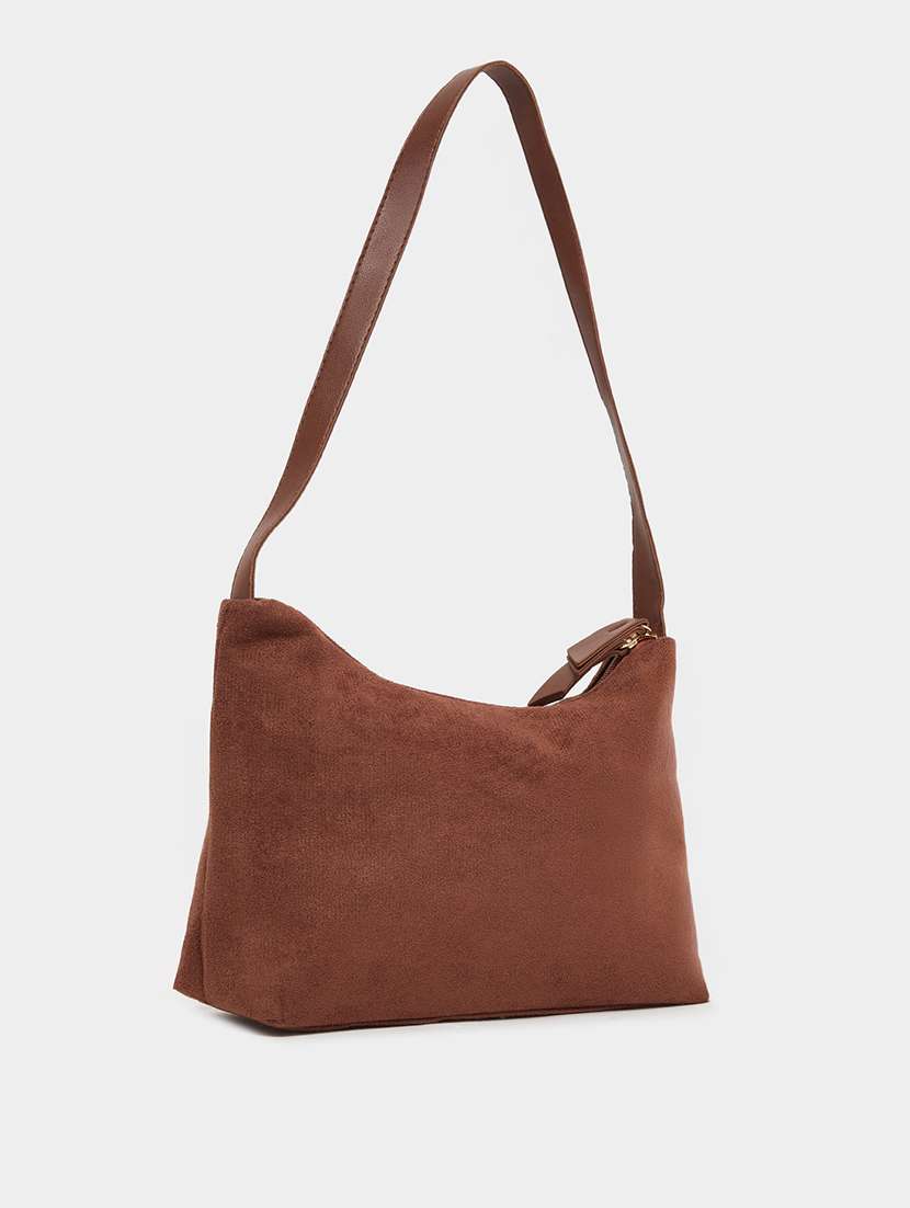 women brown solid hobo bag - 21971488 -  Standard Image - 2