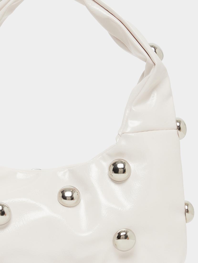 white pu handbag with embellishments - 21971489 - Standard Image - 7