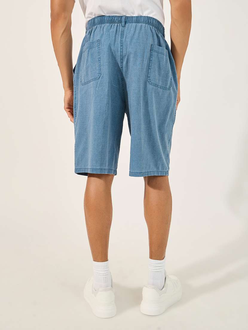 men solid mid rise relaxed fit short - 21971521 -  Standard Image - 2