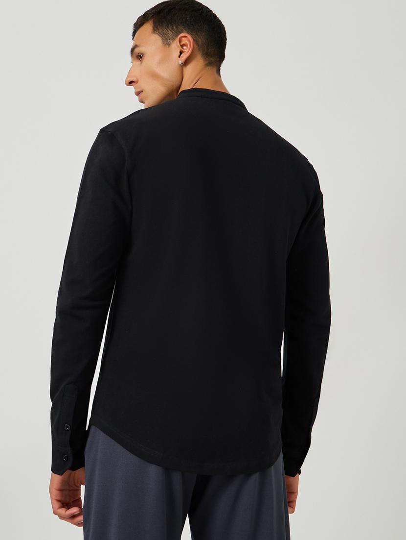 men solid long sleeve regular fit casual shirt - 21971530 - Standard Image - 2