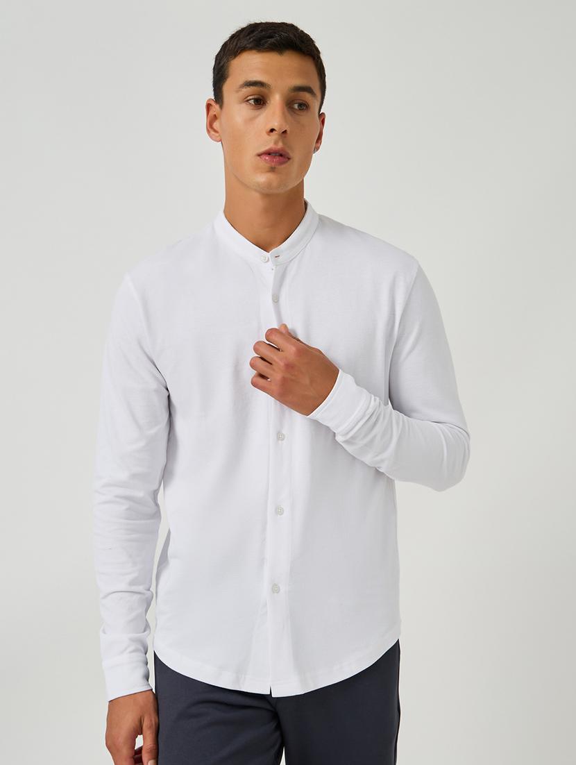 men solid long sleeve regular fit casual shirt - 21971531 - Standard Image - 2