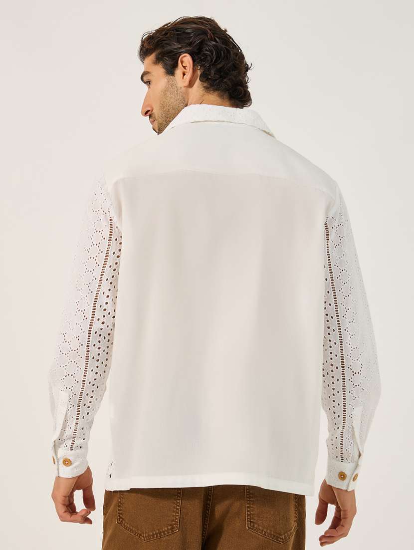 men self design long sleeve loose fit casual shirt - 21971532 -  Standard Image - 2