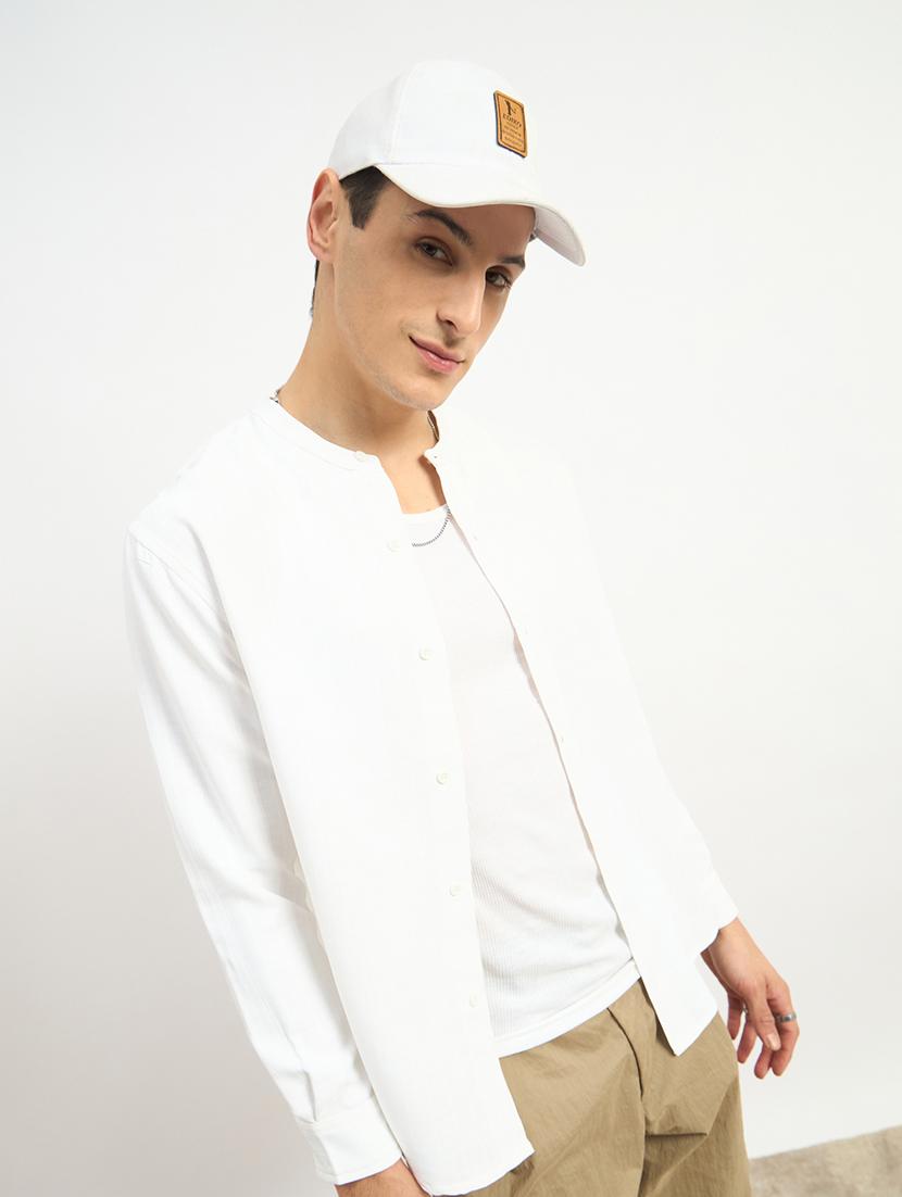 men solid long sleeve regular fit casual shirt - 21971535 - Zoom Image - 0