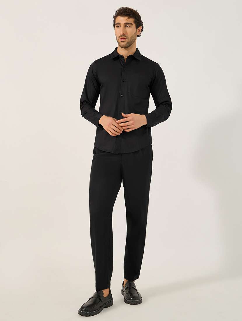 men solid long sleeve slim fit casual shirt - 21971540 -  Standard Image - 2