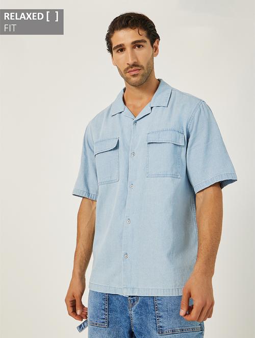 men paisley printed short sleeve loose fit casual shirt - 21971545 -  Standard Image - 0