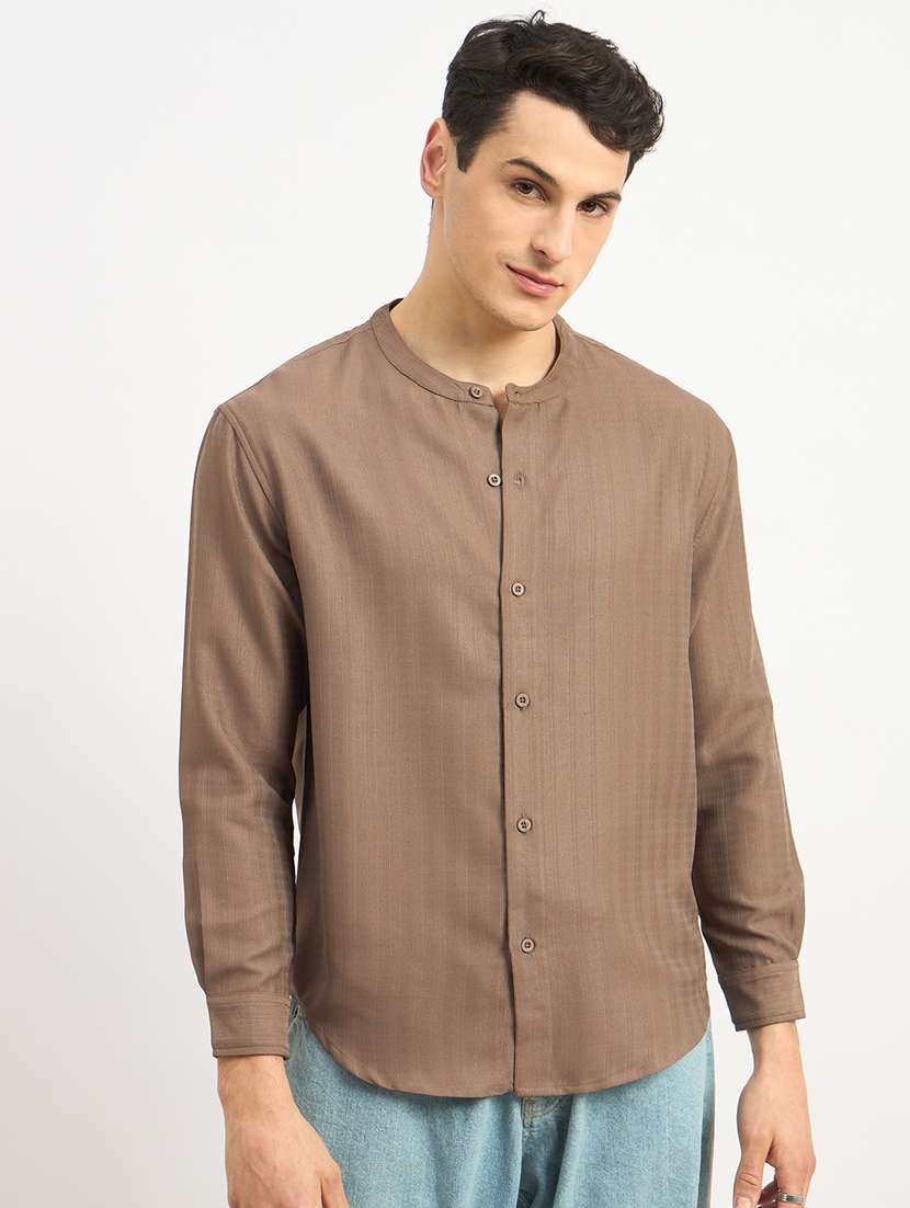 men self design long sleeve loose fit casual shirt - 21971558 -  Standard Image - 2