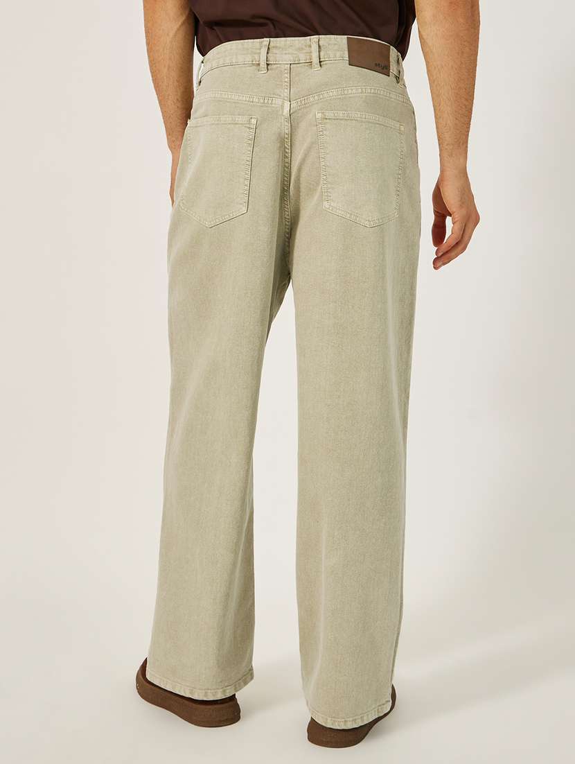 men plain mid rise full length baggy jeans - 21971606 -  Standard Image - 2