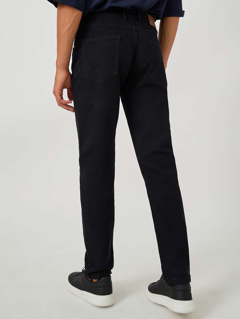 men plain mid rise full length jeans - 21971616 - Standard Image - 2