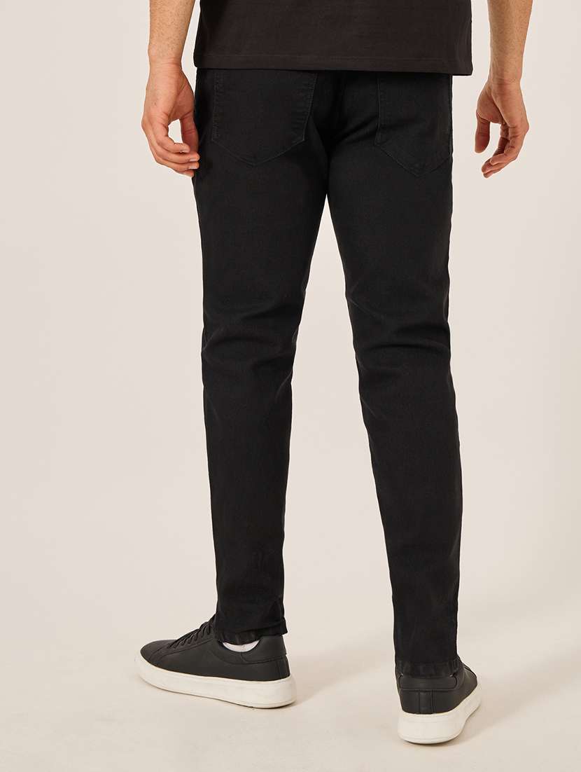 men plain mid rise slim fit jeans - 21971621 - Standard Image - 2