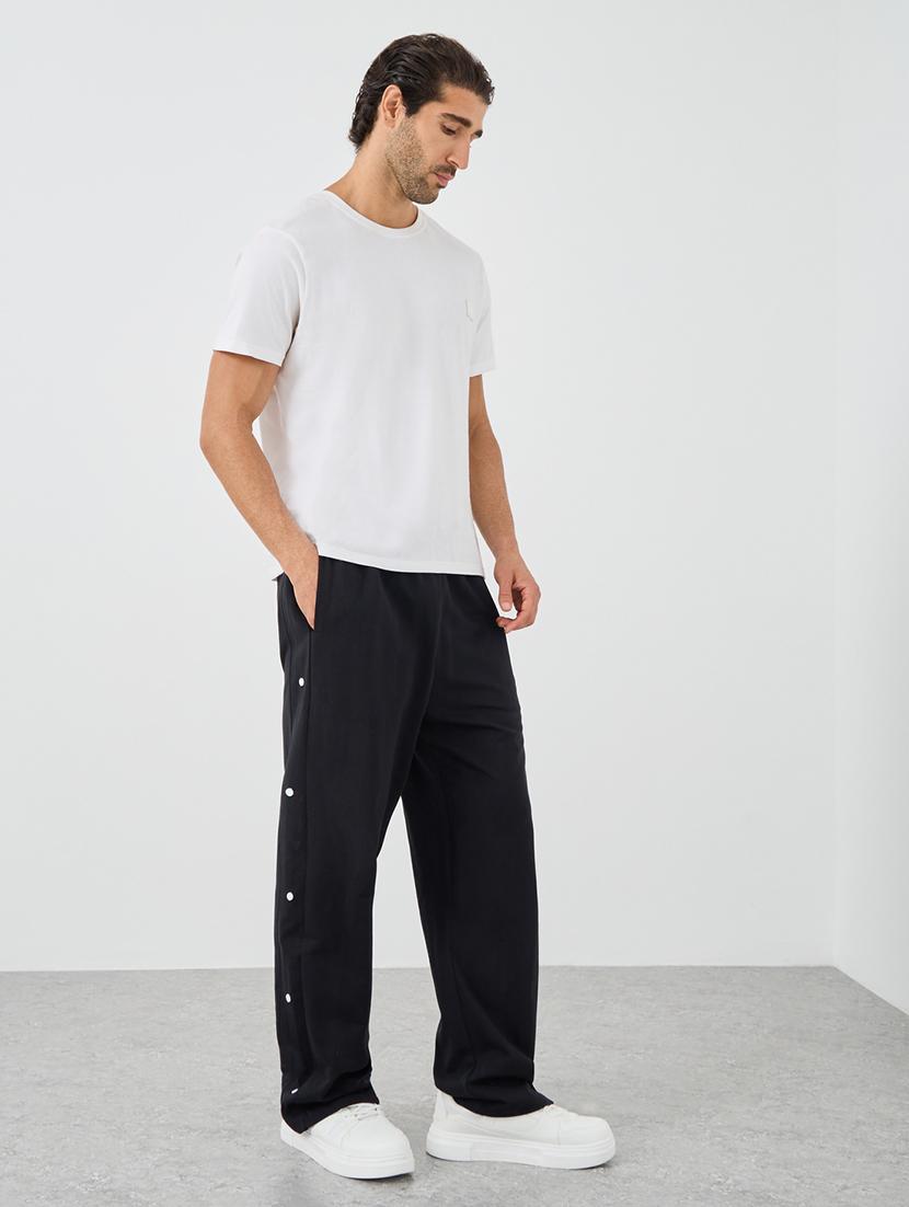 men solid mid rise full length track pant - 21971635 - Standard Image - 2