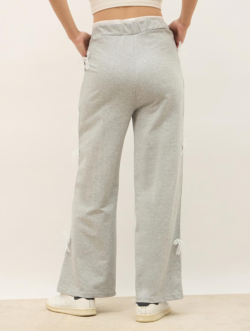 women solid high rise track pant - 21971639 - Standard Image - 2