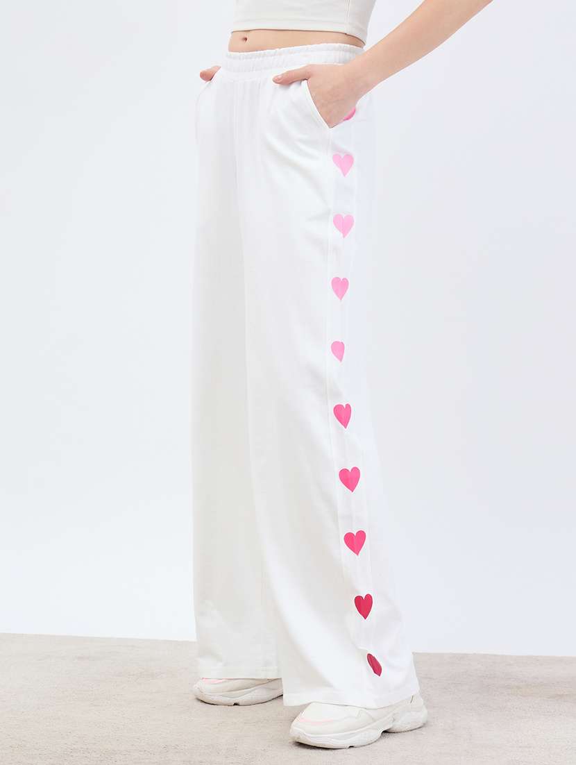 women white solid mid risr track pant - 21971652 - Standard Image - 2