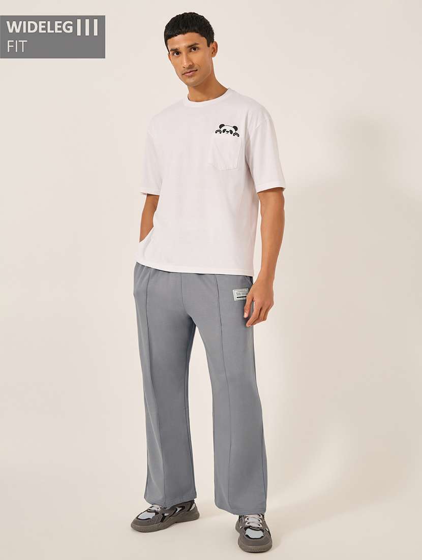 men solid mid rise full length track pant - 21971690 - Standard Image - 2